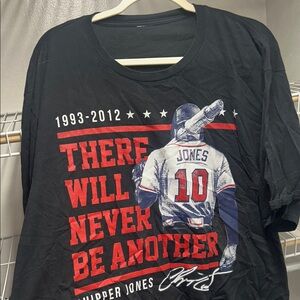 MLB Black Short Sleeve Tee with Red and White Graphic